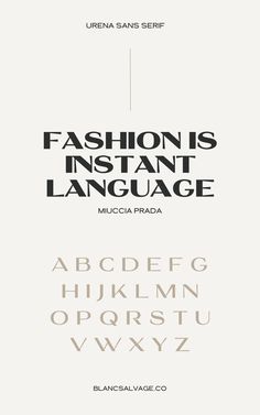 the font and numbers for fashion is instant language