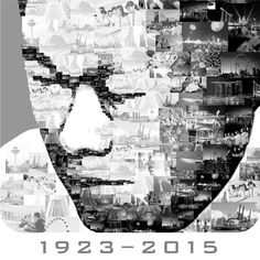 an image of a man's face in black and white with the words, 1932 - 2013