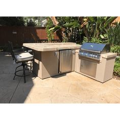 Kokomo Grills L-Shape Built-In BBQ Island With Bar Seating and 4 Burner Built-in BBQ Grill Slanted Backyard, Island With Bar Seating, Island With Bar, Built In Bbq Grill, Bbq Grill Island, Grill Ideas, Modular Outdoor Kitchens, Grill Island, Outdoor Sinks