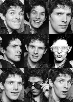 many different pictures of a man with sunglasses on his face and in front of the camera