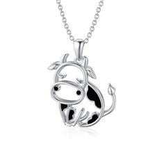 PRICES MAY VARY. Cow Necklace Inspiration: The cow is a symbol of hard work, selfless dedication, and wealth. This cow necklace has a good meaning for us. Cow Pendant Size: The pendant jewelry is Height 19.5mm, Width 12.6mm, and come with 18'' + 2'' Sterling Silver Chain. Including with dainty jewelry box. Material: The Cow Necklace is made of high quality 925 sterling silver, high polish finishing and won't turn dark. You often wear it also contributes to good health. Ideal Gift: This cow neckl Cow Necklace, Good Meaning, Cow Gifts, Mothers Day Gifts, Jewelry Birthday, Necklace For Women, Pendant Jewelry, Gifts For Mom, Mothers Day