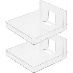 two clear plastic storage boxes with lids