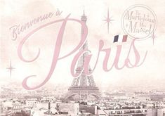 an old postcard with the eiffel tower in paris on it's side