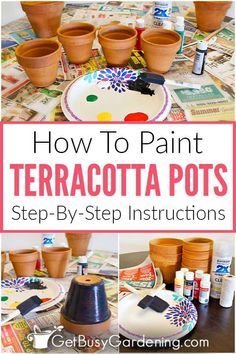 how to paint terracotta pots step by step instructions