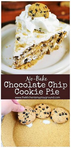 no bake chocolate chip cookie pie