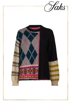 Named after muse-of-the-moment Lauren Hutton, Lingua Franca's Hutton sweater showcases a clash of patterns  argyle,Fair Isle-, and Breton-inspired stripes. Hand-embroidered whip stitching adds a unique touch to this cozy piece. Crewneck Long sleeves Ribbed trim Pulls over 70% alpaca/23% polyamide/7% wool Dry clean Imported SIZE  FIT About 24 from shoulder to hem Model measurements: 5'10 tall Model is wearing a US size Small Lauren Hutton, Tall Model, Crewneck Sweater, Fair Isle, Model Measurements, Crew Neck Sweater, Alpaca, Hand Embroidered, Muse