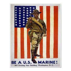 an image of a soldier in front of the american flag with words be a u s marine