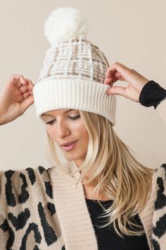 The Basket Weave Pom Beanie is a stylish addition to your winter wardrobe. With its unique basket weave knit pattern, combined with a muted cream-off white and mushroom hue, this beanie is sure to be a conversation starter. Its faux fur pom and creased trim complete the look, making it soft and cozy without sacrificing fashion. *Comes with a FREE Removable CACTI & CAMO Pin while Pin supplies last* Basket Weave Knit, White Faux Fur, Pom Beanie, Basket Weave, Knit Pattern, Fur Pom Pom, White Fabrics, Knit Beanie, Knit Patterns