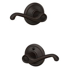 an image of a door handle with two handles on the front and back of it