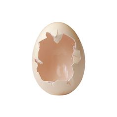 an egg shell that has been cracked in half