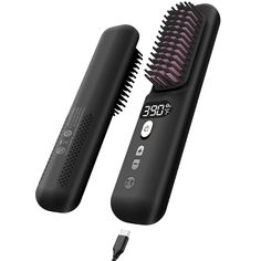 PRICES MAY VARY. 【Lightweight and Portable Cordless Design】Weights only 0.66lb.The cordless Type C recharging design means you can use this wireless hair straightener brush anywhere.Especially during travel, it can help you quickly straighten and style your hair during the journey.It also suit for parties, dating to arrange beautiful hairstyle,and is a nice gift for your family and friends. 【10 Million Negative Ion and Anti-Scald Tech】This straightener hair comb will release negative ions to neu Portable Hair Straightener, Wireless Straightener, Portable Straightener, Brush Hair Straightener, Cordless Hair Straightener, Hot Brush, Hair Straightener Brush, Birthday Things, Straightener Brush