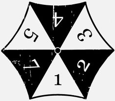 a black and white drawing of an umbrella with numbers on it