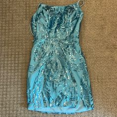 Blue Sequin Patterned Formal Dress With Zip And Lace Up Back Colorful Dresses Formal, Sequin Formal Dress, Hoco Dresses, Formal Dress, Long Hair, Sequin, Color Blue, Prom Dresses, Prom