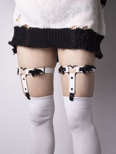 Garter Socks, Gater Belts Outfit, Thigh High Socks Garter Outfit, Thigh Guards, Leg Garter Aesthetic, Garters Aesthetic, Garter Belt Outfits, Leg Garter Outfit, Garter Belt Outfits Casual