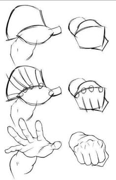 the steps in how to draw an animal's head with hands and feet,