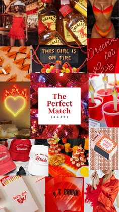 the perfect match collage with red and orange colors