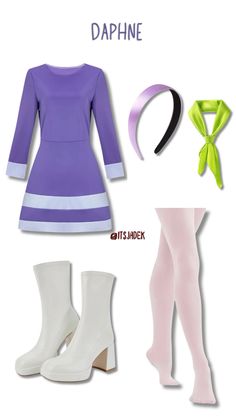 #daphne #daphnecosplay #scoobydoo #costume #costumesforwomen #halloween #halloweencostumeideas Pg Halloween Costumes, Dafne Costume Ideas, Daphne Outfit Aesthetic, Daphne Scooby Doo Halloween Costume, Halloween Costume For Gingers, Daphne Diy Costume, Scooby Doo Costumes Daphne, Scobby Dobby Doo Costume, Simple Halloween Outfit Ideas