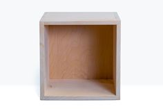 an empty wooden box on a white background