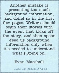 an image of a quote from evan marshall about writing and being successful in the novel