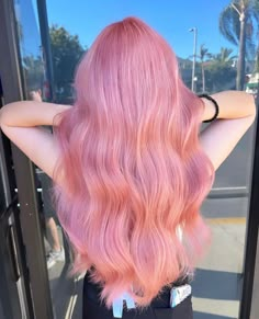 Pink Hair Hairstyles, Pink Hair Ideas, Pastel Pink Hair Color, Champagne Hair, Light Brunette Hair, Long Pink Hair, Light Pastel Pink, Bleaching Your Hair