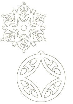 a paper snowflake with an ornament cut out on the top and bottom