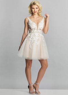 Dave and Johnny A8341 Short A-Line Lace Dress Bridal Dress Short, Layers Fashion, Tulle Short Dress, Beautiful Dresses Short, Layered Fashion, Tulle Gown, Party Dress Short, A Line Gown, Dress Purchase