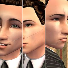 three different angles of a man's face