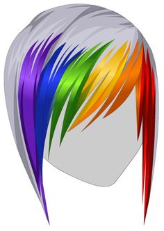 Want it Rainbow Bangs, Short Rainbow Hair, Rainbow Hair Color, Cute Hair Colors, Hair Color Crazy, Hair With Bangs, Edgy Hair, Scene Hair