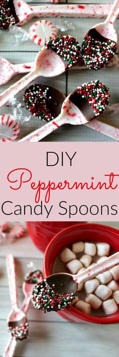 peppermint candy spoons are the perfect treat for any holiday party or celebration