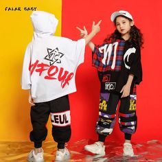 Kids Outwear, Girls Streetwear, Hip Hop Clothing, Raglan Sleeve Sweatshirt, Jazz Costumes, Girls Joggers