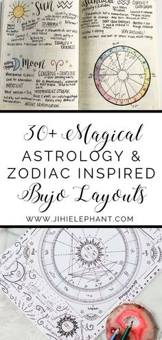 an open book with the words astrology and zodiacs on it, next to some other