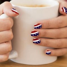 American Flag Nails, Glossy Nails, Fourth Of July Nails, Manicure Gel, Black Nail Art, Minx Nails