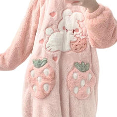 Fall in Love with Strawberry Pajamas Slip into these adorable Strawberry Pajamas and experience a kawaii dreamland! Made of soft, comfortable materials, these cute pajamas are perfect for lounging or sleeping 🥰 Remember to order 1-2 sizes up for the ultimate comfy and roomy pajama experience! Meet Binky the Bunny and Her Strawberry Friends Introducing Binky the Bunny, your new bedtime buddy! Binky playfully holds a strawberry, and two strawberries adorn each hip. This whimsical design adds a to Sweet Long Sleeve Sleepwear For Loungewear, Kawaii Cotton Sleepwear For Loungewear, Cotton Kawaii Sleepwear For Loungewear, Pink Cartoon Print Onesie For Loungewear, Kawaii Cotton Sleepwear With Cartoon Print, Kawaii Cotton Long Sleeve Sleepwear, Long Sleeve Cartoon Print Sleepwear For Loungewear, Pink Long Sleeve Onesie With Cartoon Print, Long Sleeve Pink Onesie With Cartoon Print