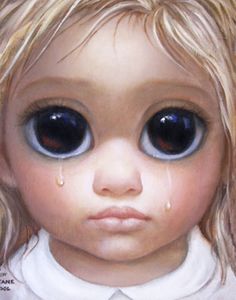 an image of a doll with tears on her face