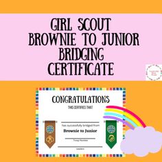 the girl scout brownie to junior bridging certificate