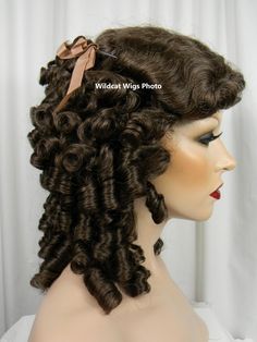 This is one of the most beautiful Scarlett Wigs that I have ever sold!  This has a skin top with fancy bouncy curls that feel like real hair!  This is a top quality wig.  This is great for any Theatre Production .. 19th Century, Southern Belle, Scarlet O'Hara, Beauty and the Beast, Etc.  This is currently  available in color 8 - light chestnut brown as pictured  also comes in a few more colors as listed. All sales are final with no exceptions so please order carefully.  This is for health reasons.     Thanks for shopping Wildcat Wigs.  I have been in the wig biz for over 22 years! .. Bob Light Chestnut Brown, Theatre Production, Scarlett O Hara, Scarlett O'hara, Wig Color, Quality Wigs, Bouncy Curls, Real Hair, Chestnut Brown