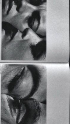 black and white photo of woman's face with long eyelashes in two separate photos