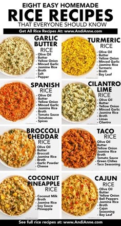 different types of rice are shown in this recipe for rice that everyone should know about