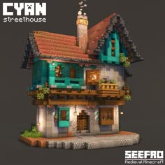 an image of a house made out of lego blocks and bricks with the words eyann streethouse on it