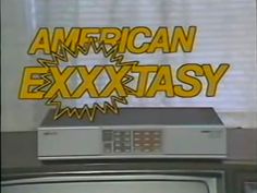 an old television with the words american exxteasy on it