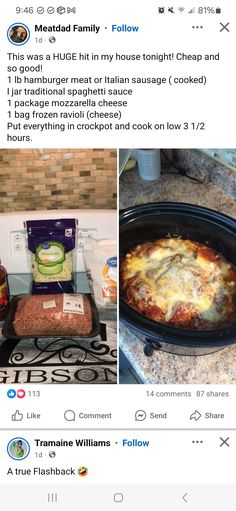 the food is being cooked in the crockpot and then placed on the table