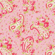 a pink and green paisley print fabric