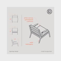 an image of a chair with measurements for it