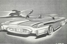 a drawing of a car with the hood up