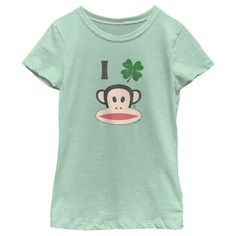 Get lost in the bright and colorful world of Paul Frank with all new officially licensed apparel featuring your favorite playful and happy characters from Planned Pines past and present! This fun new Girls' Paul Frank St. Patrick's Day Four-Leaf Clover Julius Graphic T-Shirt features a distressed graphic that says: "I (four-leaf clover graphic) Julius the Monkey across the front. Grab one of these sweet new tees today and let your imagination run wild! Paul Frank Outfit, Paul Frank Clothes, Julius The Monkey, St Patricks Day Outfits, St Patrick's Day Outfit, Paul Frank, Colorful World, Girls Graphic Tee, Graphic Tee Design