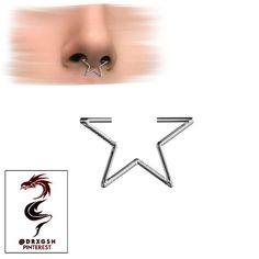 a pair of nose piercings with an image of a dragon