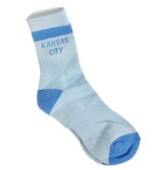 Embrace the vibrant spirit of Kansas City with our Crew Socks from Carly Rae Studio. Inspired by the city's lively hues, these socks are a delightful blend of comfort and style. Crafted from a soft cotton blend, they ensure your feet stay cozy throughout the day. Designed to fit women's sizes 6-9 and men's sizes 4.5-8, they make a versatile addition to any wardrobe. The playful colors and whimsical design reflect Carly's love for patterns, nature, and sports. Enjoy a touch of artistic charm with every step you take! Patterns Nature, Blue Teal, Casual Socks, Football Soccer, Socks And Hosiery, Purple Green, Crew Socks, Hosiery, Kansas City