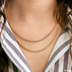 Bianca Rope Chain Necklace – Grayling Outer Core, Rope Chain Necklace, Layered Chains, Broken Chain, Donate To Charity, Layered Look, Rope Chain, Layered Necklaces, Jewelry Crafts