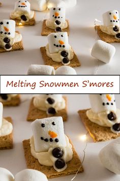 there are marshmallows with snowmen on them