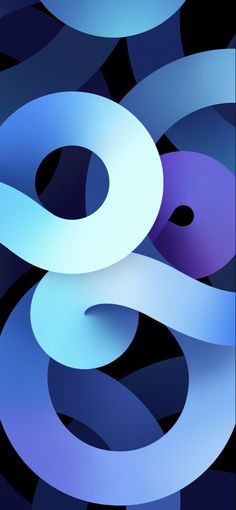 an abstract blue and purple background with circular shapes in the shape of letters that appear to be interlocked